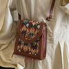 Popularne torby o wysokiej fakturze i modne pionowe torby crossbody dla kobiet Ins Niszowa torba na ramię na telefon komórkowy Torba w kratkę dla kobiet