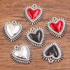 10Pcs 25X27mm Retro Gothic Peach Heart Pendant DIY Jewelry Accessories