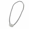 Very Good GUCCI Necklace Trademark Oval Plate Chain Silver AG925 Mens 797142 Used