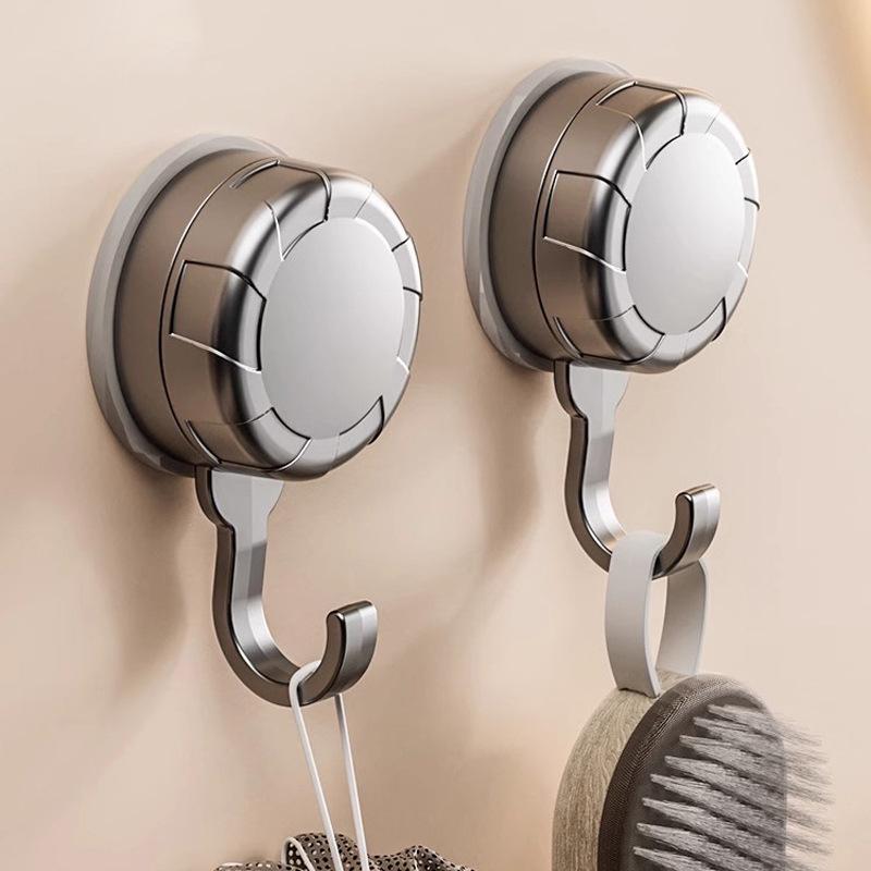 Bag & Clothes No-Drill Adhesive Hook: Traceless, Strong Vacuum Suction for Bathroom Use