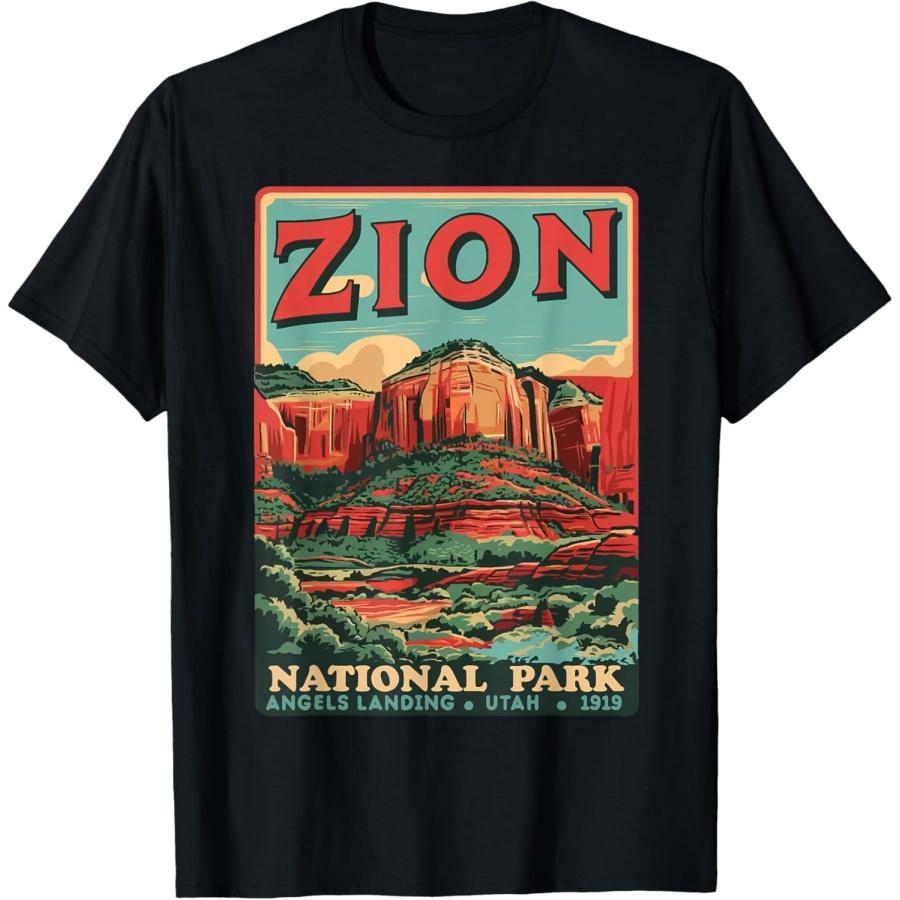 

Zion National Park Utah Angels Landing Vintage hiking Trail T-Shirt XXXXXL чорний