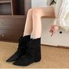 Botines de Punta Aguda con Diseño Vintage para Mujer Moda Slip-On Botines Bajos Zapatos de Otoño Invierno para Mujer
