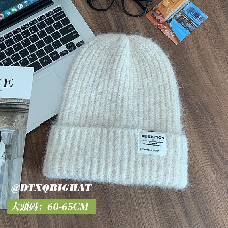 Hat Women's Patch Simple Design Trend Thickened Wool Hat 2025 Winter New Ear Protector Knitted Hat