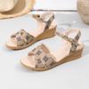 Sandals women's 2025 new summer wedge heel fashion comfortable sandals women's casual flat one-word buckle sandals