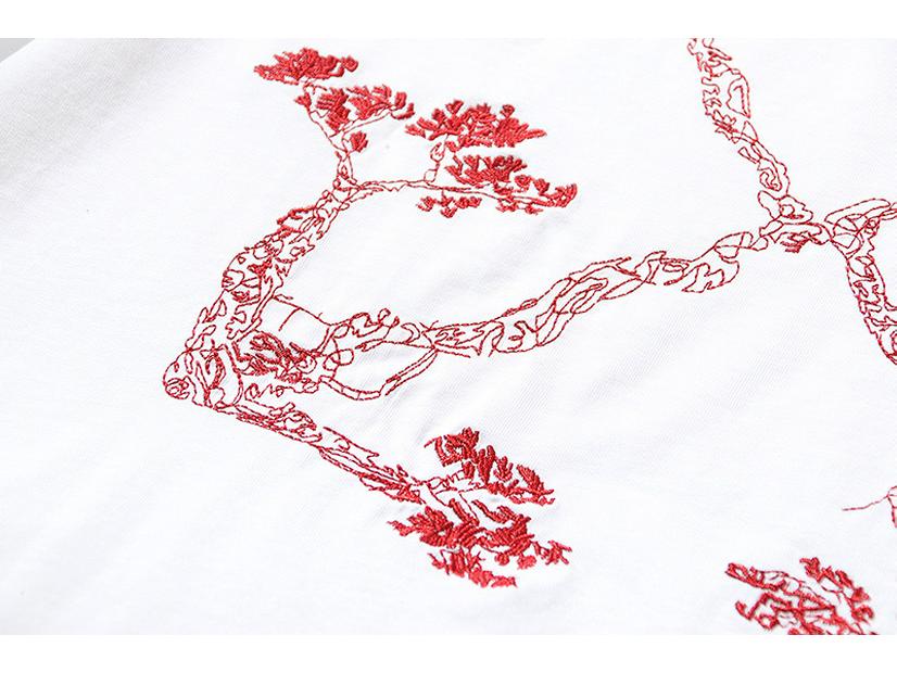 2023 Unisex Floral Cotton T-Shirt with Short Sleeves