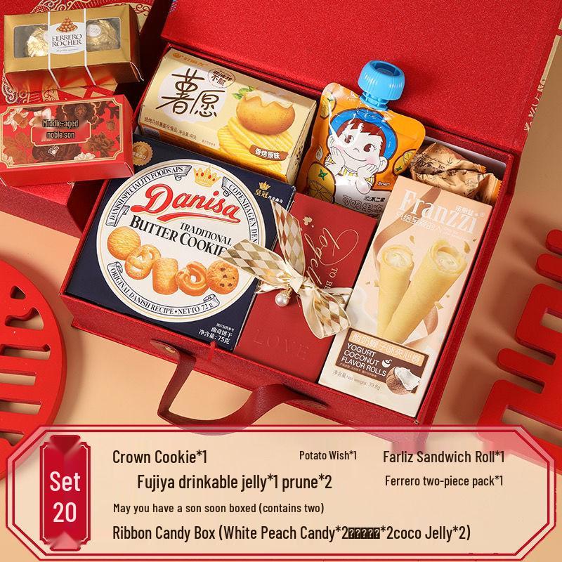 Luxury Chinese Wedding Candy Gift Box with Sugar Candies, Bridesmaid Favors, Return Gifts, and Thank You Tokens