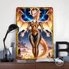 Golden Dragon Warrior With Wings Tin Plaque Poster Customized Wall Art Retro Vintage Metal Signs for Man Cave Home Decorations