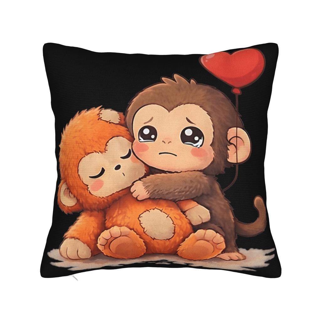 Cute Baby Monkey Named Punch Plush Hugging Pillow Case Print Pillow Cover For Wedding Party Home Decor Funny Pillowcases
