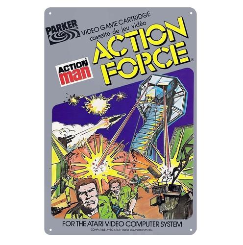 

Action Force Retro Video Game Metal Poster Collectable Tin Sign Size 2030cm aluminum 20x30cm（7.8x11.8inch）