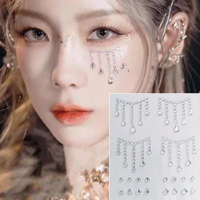 Diamond Crystal Tattoo Sticker Glitter Eyeliner Eyebrow Make Up Face Eyes Diamond Tattoos Rock Rhinestone 3D Eyeliner Stickers