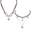 Stylish Sun and Moon Pendant Necklace Clavicle Chain Choker Necklaces Women's Charm Unique Jewelry Gift for Women