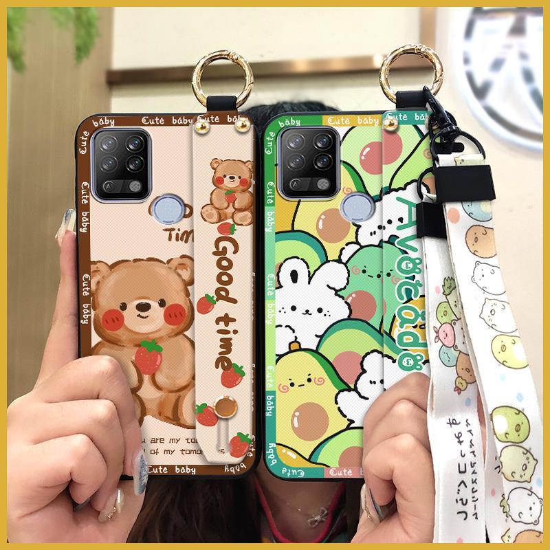 Wristband Silicone Phone Case For Tecno Pova/LD7 Anti-dust Phone Holder Protective Back Cover Kickstand Fashion Design