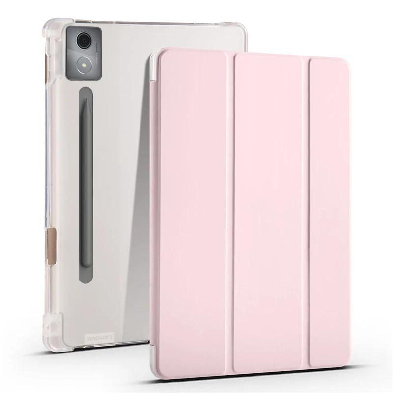Voor Idea Tab Pro Hoes Met Penhouder Drievoudige Zachte Achterkant Standaard Tablet Coque Voor Idea Tab Pro 12.7 Hoes TB373FU Lenovo Idea Tab Pro roze