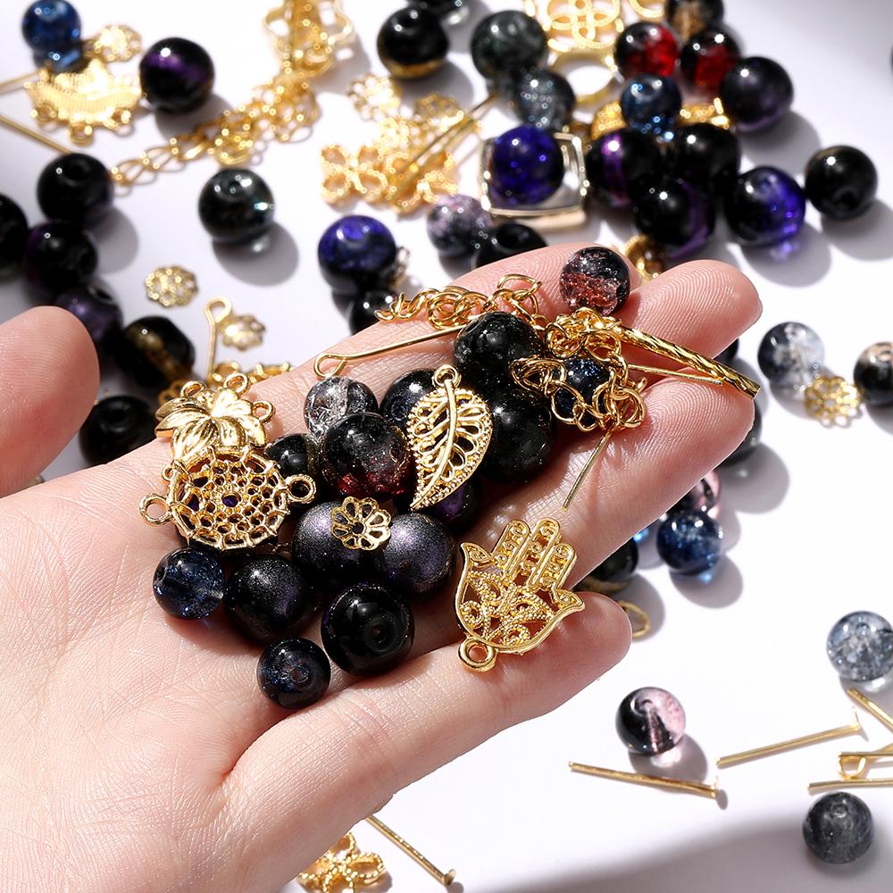 30/50g Mixed Style Glass Spacer Beads Metal Pendants Jewelry Accessories for DIY Bracelets Necklace Anklet Jewelry Making