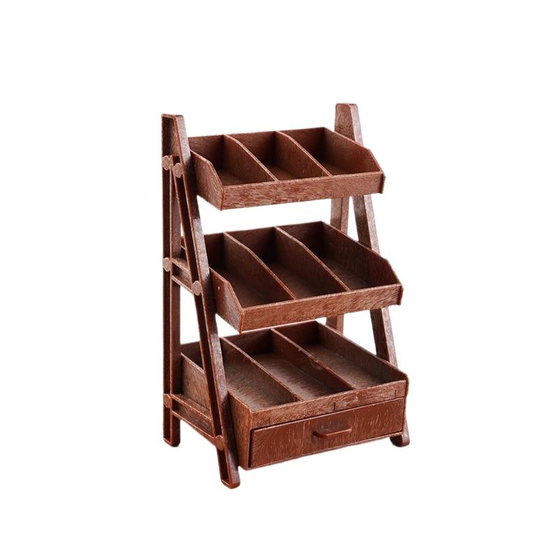 1:12 Scale Miniature Storage Shelf Display Stand Dollhouse Furniture Model Tiny Scene Building Props