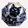 1pc Moonlight Black Cat Fully Automatic Folding Portable Umbrella, 8 Iron Frames, Three-Fold Design, Suitable for All Seasons, Suitable for