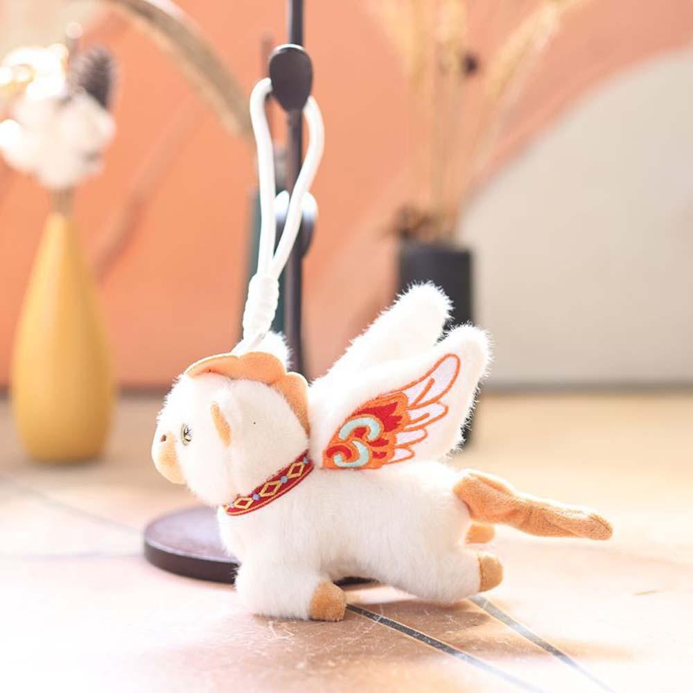 With Wings Horse Year Mascot Keychain Embroidery Lucky Horse Doll Pendant  New Year Gifts