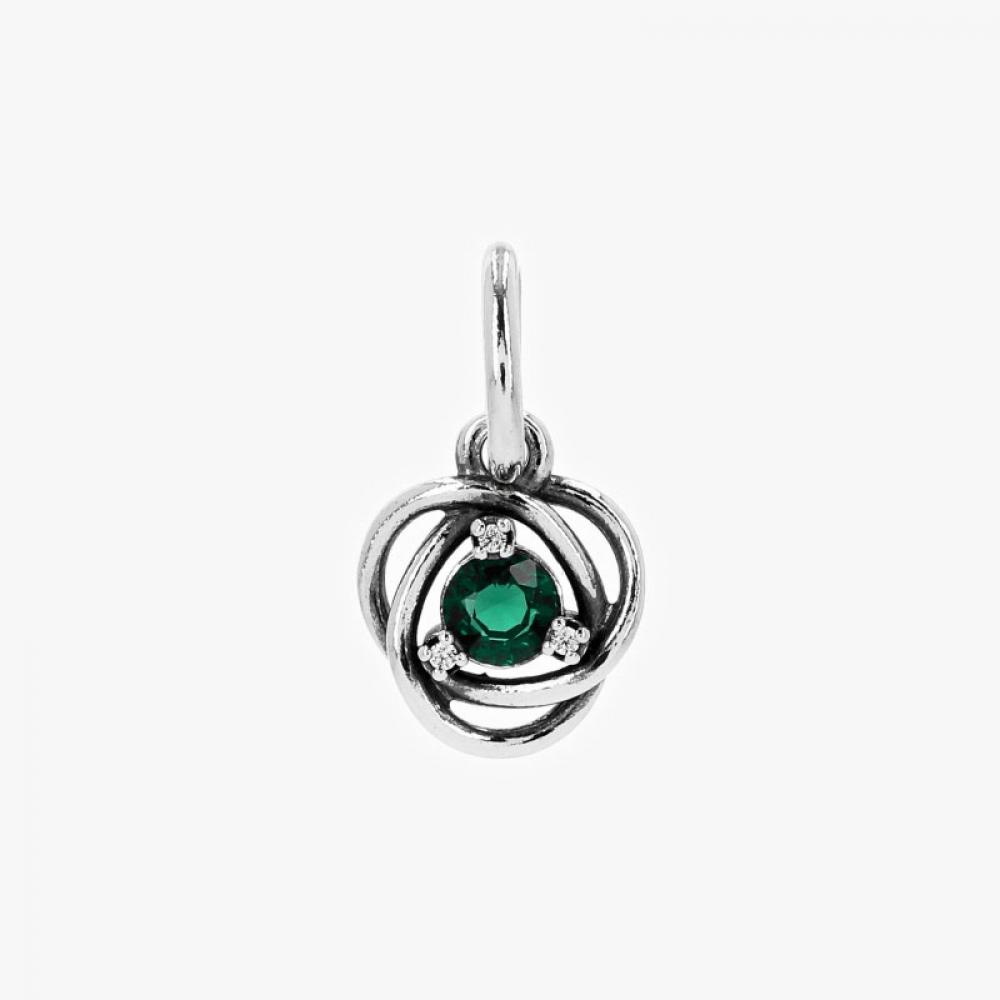 PAndora 793125c05 May Birthstone Green Eternity Circle Pendant And Dangle Silver Charm