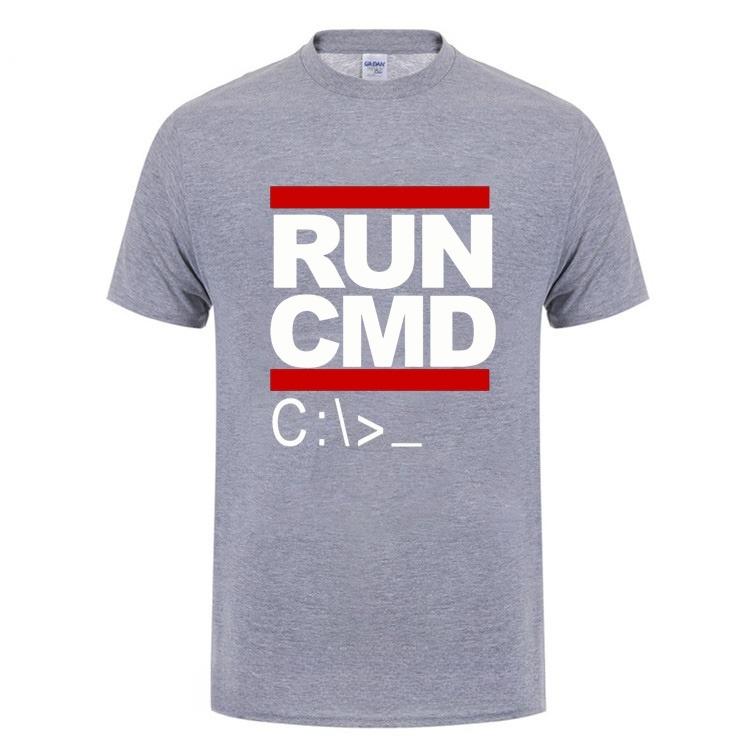 2026 Run Cmd Computer Programmer Tshirts Funny Birthday Gift for Man Boyfriend Husband Summer Short Sleeve Cotton T-Shirt Women Casual Tee Top