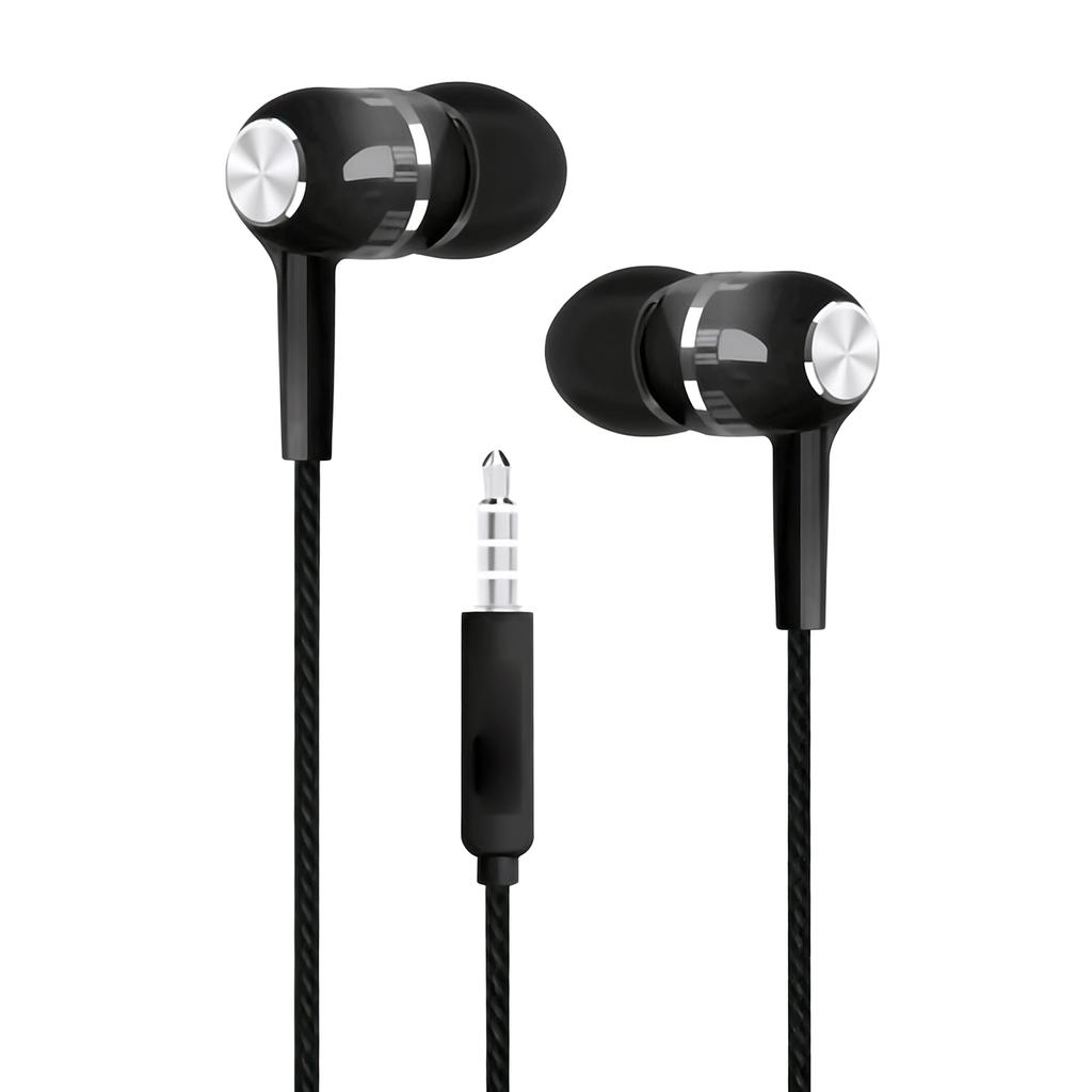 Wired Sport Earphone Stereo Earbuds with Microphone Good Bass for Laptop PC Mobile Phone