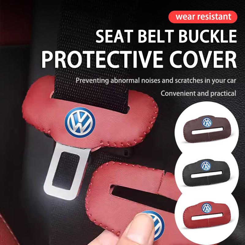 For Volkswagen VW Leather Car Seat Belt Buckle Clip Anti-Scratch Protector Polo Jetta Sagitar Magotan Passat B5 B6 B7 CC Tiguan zh0