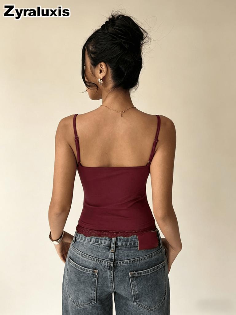New Slim Fit Sexy Girl Lace Trim Solid Color Women's Short Tube Top