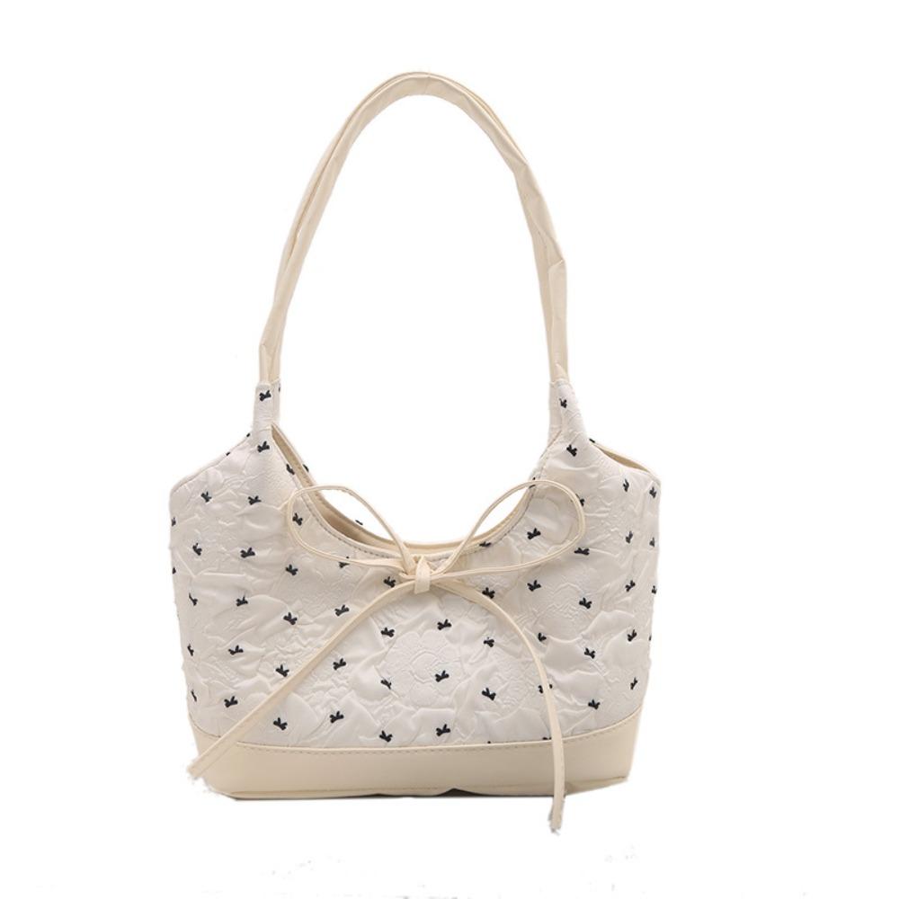 Y2K Bow Ribbon Shoulder Bag Sweet Tote Bag Trendy Armpit Bag  Female