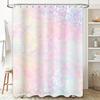 Vibrant Printed Shower Curtain Pink Blue Leopard Pattern for Bathroom Decorations
