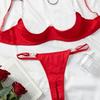 Hollow Lingerie Suit Chains Open Crotch Thong Sweet Bra Briefs Set  Valentine's Day