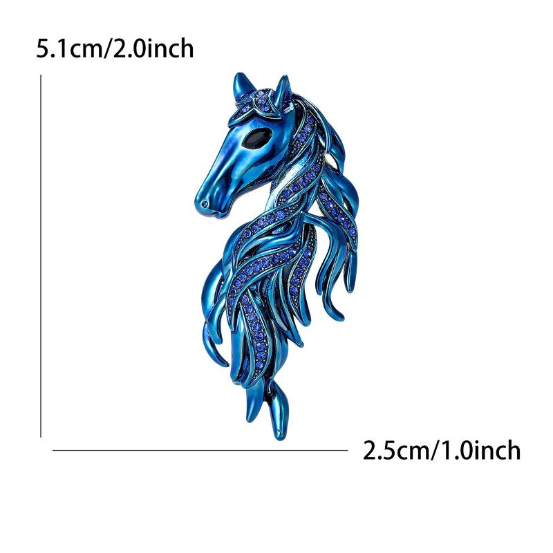 Luxuriöse Vielseitige Strass Pferde Kopf Broschen Für Damen Tier Anstecknadeln Freizeit Party Freunde Accessoires Modeschmuck Geschenke