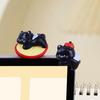 1/4 Stück Frucht Schwarze Katze Figur Computer Monitor Dekoration Cartoon Kätzchen Statue Skulptur Heim Büro Auto Armaturenbrett Ornament