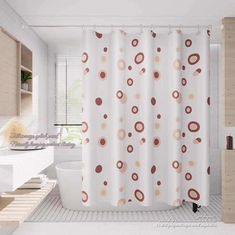Transparent Waterproof Shower Curtain Bathroom Translucent Partition Curtain Easy Clean Wipe Mildew Proof Curtains with Hooks