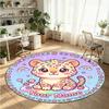 Wilde dieren (243) Thema Ronde Kristal Fluweel Tapijt Custom Naam Tekst Gepersonaliseerde Vloermat Huisdecoratie Antislip Kristal Tapijt