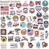 50-Piece Sports Baseball Stickers for Suitcases, Motorcycles, Cars, and Helmets 