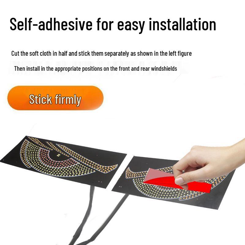 Dynamic Demon Eye LED Car Windshield Light - USB Powered Display for Front and Rear