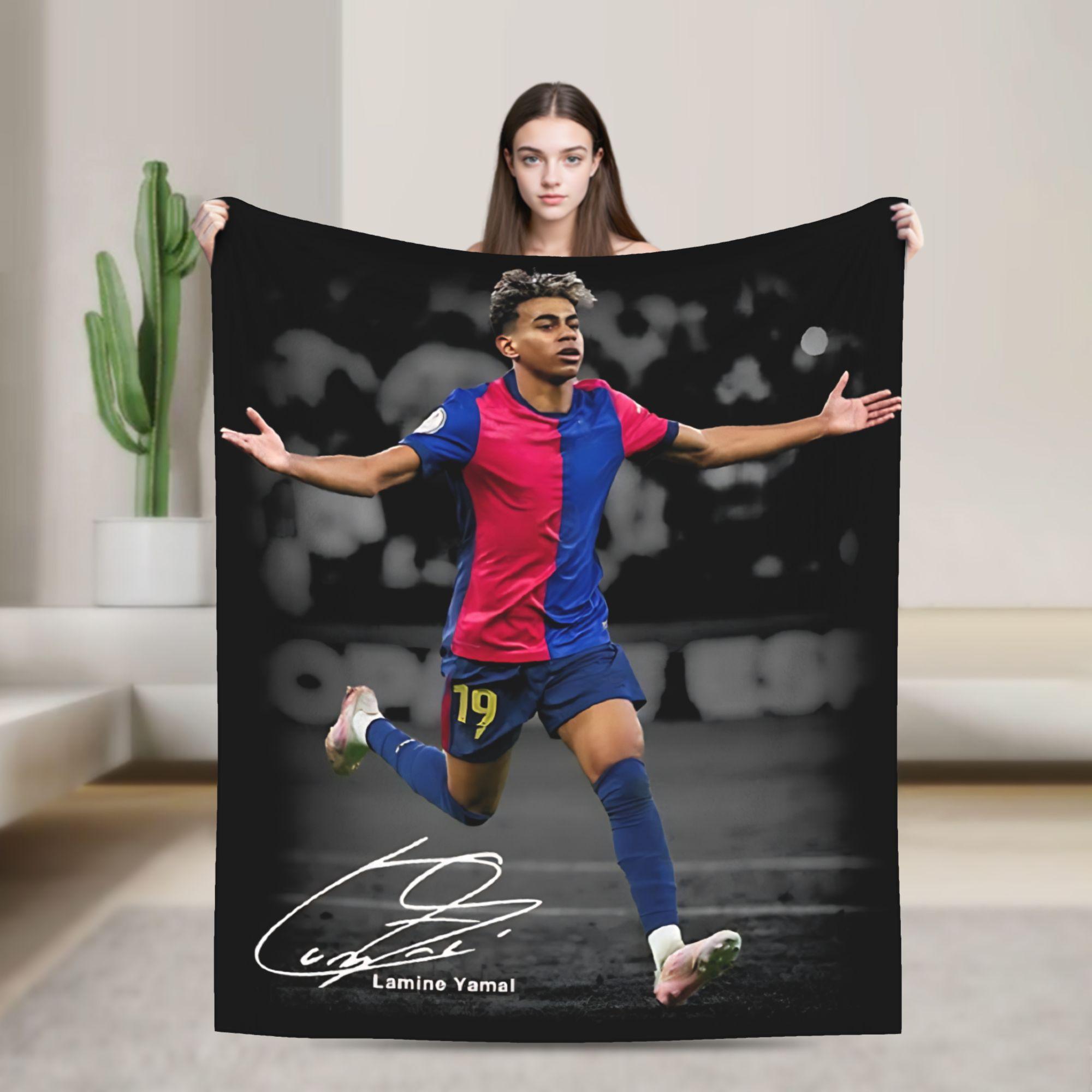 Ламин Ямаль  Одеяла  Туристические Фланелевое Пледное Одеяло Для Декора Дома Мягкий Дизайн Качественное Покрывало Идея Для Подарка 40x50in