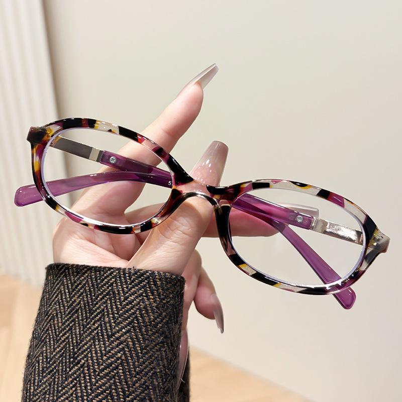 Ultra-Light Oval Flat Glasses Female Harajuku Myopia Glasses Frame, Trendy Male Literary Glasses Frame Personality