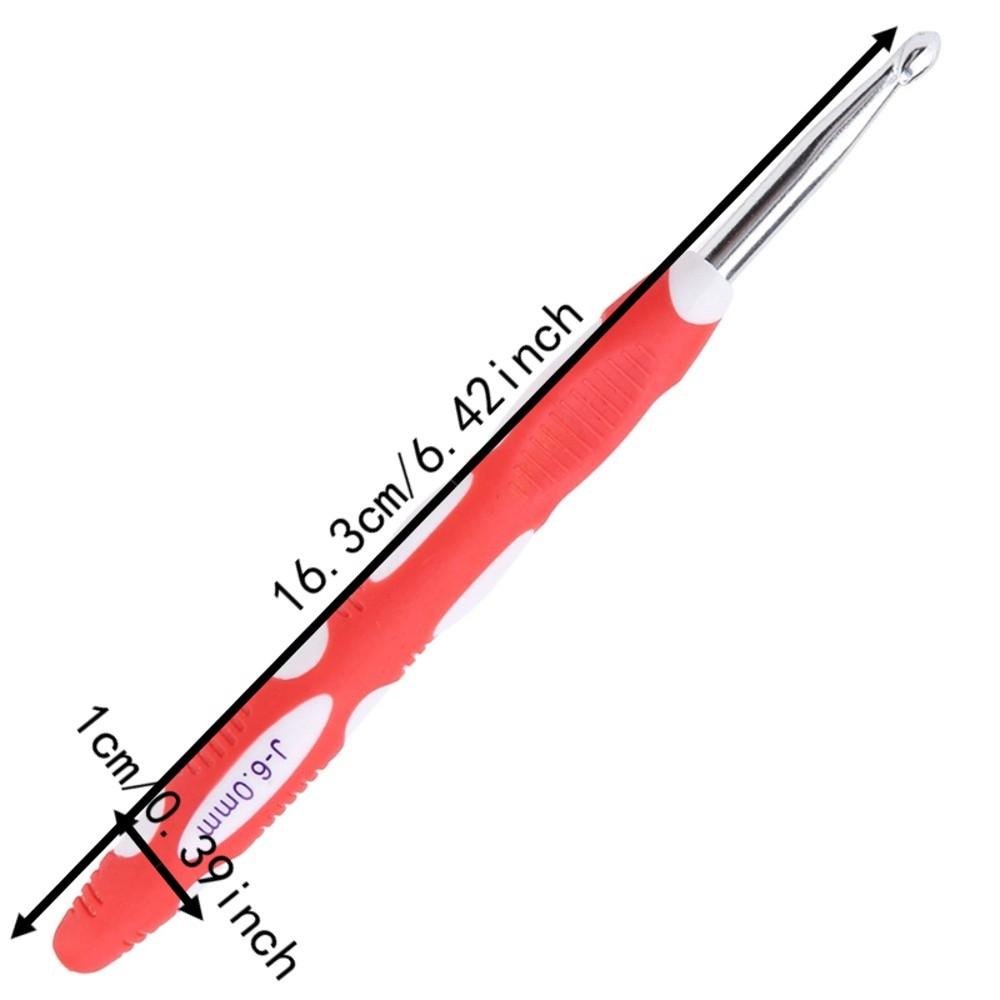 9pcs Plastic Handle Crochet Hooks Set Aluminum Hooks Crochet Hook Kit  For Arthritic Hands