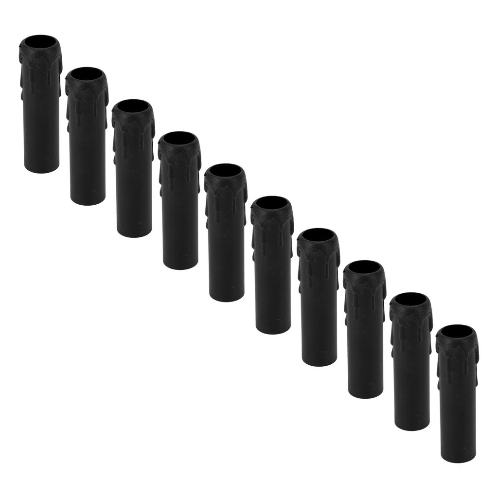 thumbnail image 2 of 10pcs 4 Inch Candle Covers Sleeves Simulation Vintage Wax Drop Candle Socket Covers For Chandelier Black | CZ 2 of 13
