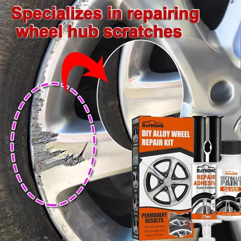 DIY Alloy Wheel Repair Kit Wheel Scratch Repair Kit Wheel Scratch Repair Kit For Damage To Alloy And Steel Wheels Auto Rim Dent