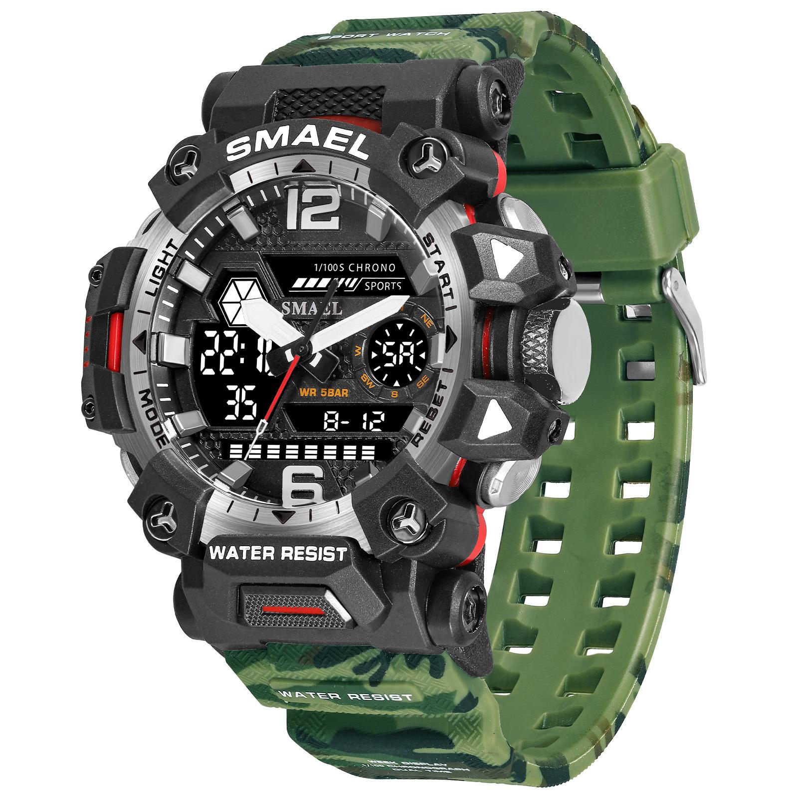 Tactical Men S Camouflage Alloy Military Style Watch, Luminous Waterproof Outdoor Electronic Watch