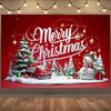 Merry Christmas Background Supplies Winter Snowman Santa Claus Backdrop Xmas Tree Party Decoration Christmas Photography Props