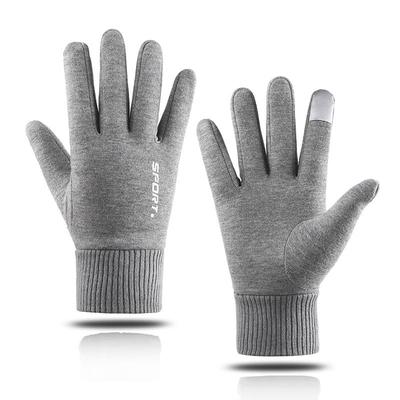 Cycling Gloves Autumn and Winter Touch Screen Fleece Knitted Gloves Men's Cycling New Windproof Motorcycle Gloves
