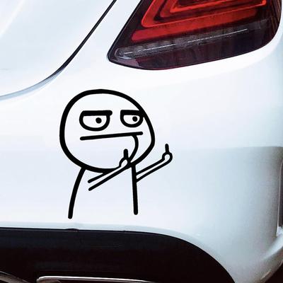 Zabawne odblaskowe naklejki na samochód z środkowym palcem, winylowa naklejka, Decasl, Auto, Motocykl, Osobowość, Kreskówka, Kreatywna naklejka na karoserię, Naklejka
