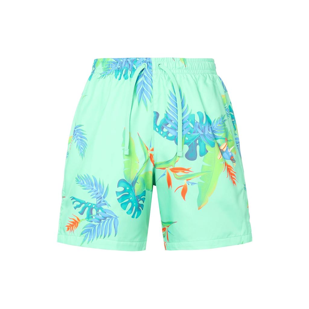 Nike Plant Print Drawstring Mid-Waist Casual Shorts Men Bottoms Emerald-Green FQ0350-349