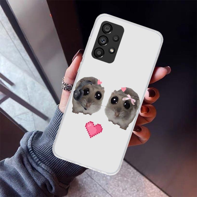 Lustiges trauriges Hamster-Meme Handyhülle Für Samsung Galaxy A12 A52S A42 A32 A22 A51 A50 Note 20 Ultra 10 S10 Plus A71 A70 A31 A30 A10S