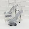 Damen Sexy Super High Heels 15CM - Schmaler Absatz Transparente Kristall Sandalen, Wasserdichte Hochzeitsschuhe, Party Abend footwear