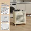 Foldable Laundry Basket with Wheels Large Capacity Hollow Breathable Rolling Laundry Basket Dirty Clothes Hamper