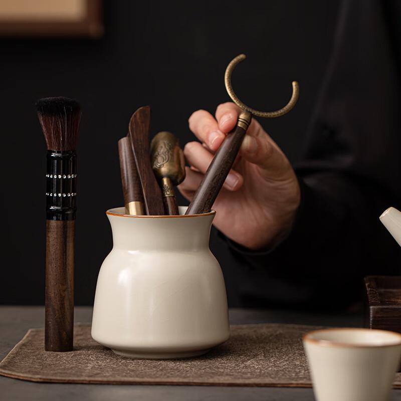 Jia Lang Ru Ware Beige Six Gentlemen Tea Set