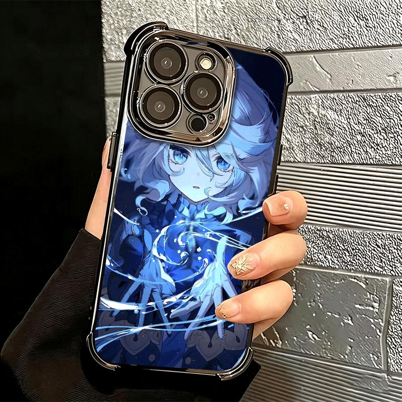 Genshin Impact Furina Soft Phone Case For iPhone 15 16 17 Air 14 Pro Max 16E Plus 13 12 Mini Plating Anti-Fall Fundas
